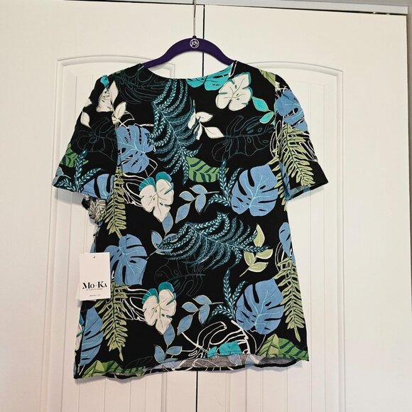 Mo-Ka Santa Fe Apparel Palm Print Skirt‎ and Top Set Made in USA Size Medium - Picture 3 of 15